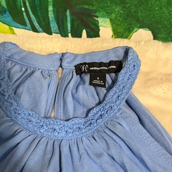 INC International Concepts Small Sky Blue Halter Cold Shoulder Casual Office Top - Picture 8 of 9